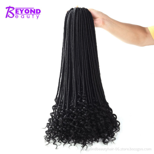20 inch Goddess Faux Locs Curly Crochet Hair 22 Roots/pack Faux Locks Synthetic Crochet Braiding Hair Extension